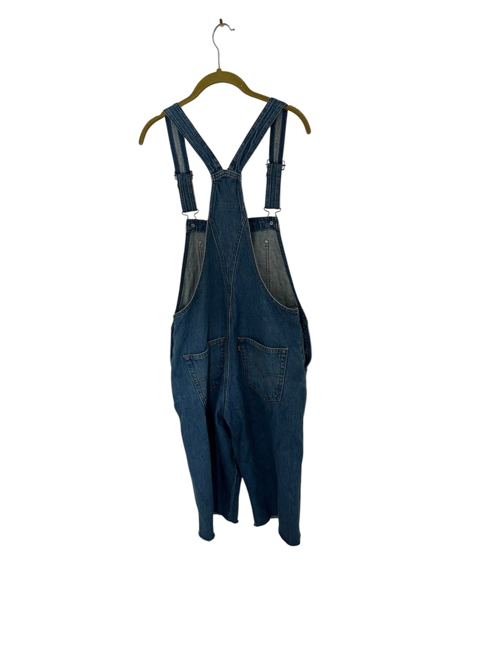 Levi’s Denim Short Overalls - Blue Raw Hem Small - Picture 3 of 6